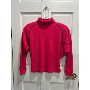 OBERMEYER Vintage Sport Shoulder Pads Hot Pink Turtleneck SIZE SMALL Pre Loved